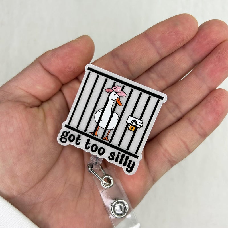 Bydevia Got Too Silly Badge Reel Retractable, Funny Badge Reel for Nurse Nursing Student RN MA CNA LPN Medical Worker & Teacher, Silly Goose Badge Holder with Alligator Clip & 24” Durable Nylon Cord | Acrylic - Image 3